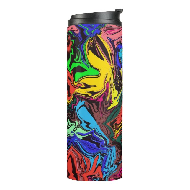 Abstract Colourful Twirly / Pushed /  Thermal Tumbler (Rotated Left)