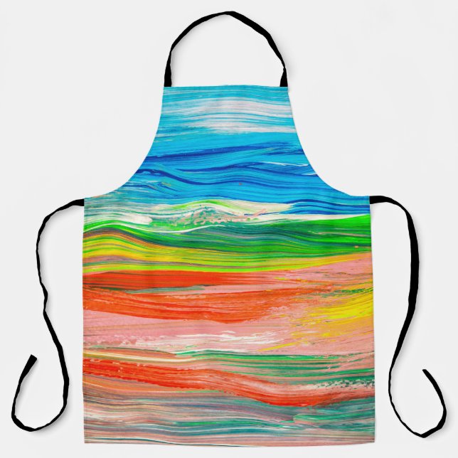 Abstract colourful watercolor artwork apron (Front)