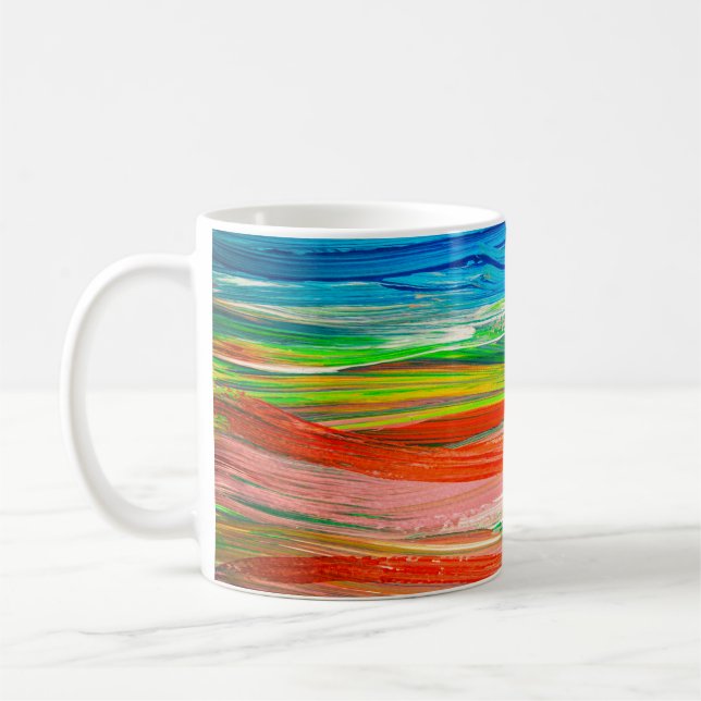 Abstract colourful watercolor artwork coffee mug (Left)