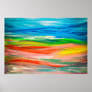 Abstract colourful watercolor artwork poster