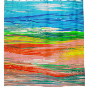 Abstract colourful watercolor artwork shower curtain