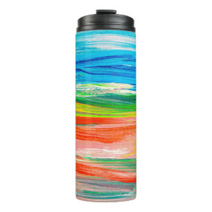 Abstract colourful watercolor artwork thermal tumbler