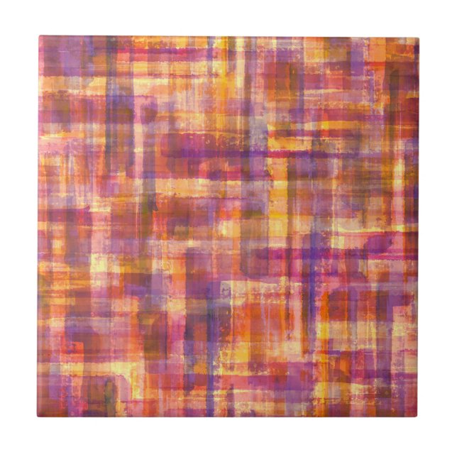 Abstract Colourful Watercolor Brushstrokes Tile (Front)