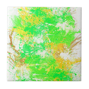 Abstract Colourful Watercolor Ceramic Tile