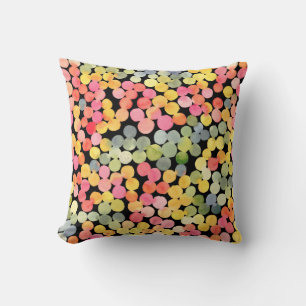 Abstract Colourful Watercolor Dots Cushion