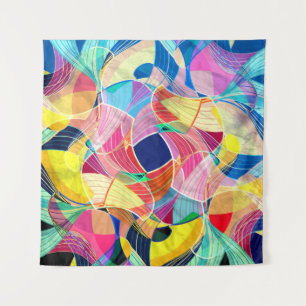 Abstract colourful watercolor, fantastic backgroun tapestry