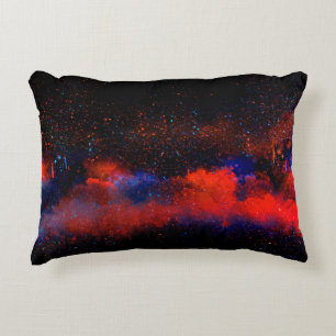 Abstract Colourful watercolor painting background, Decorative Cushion