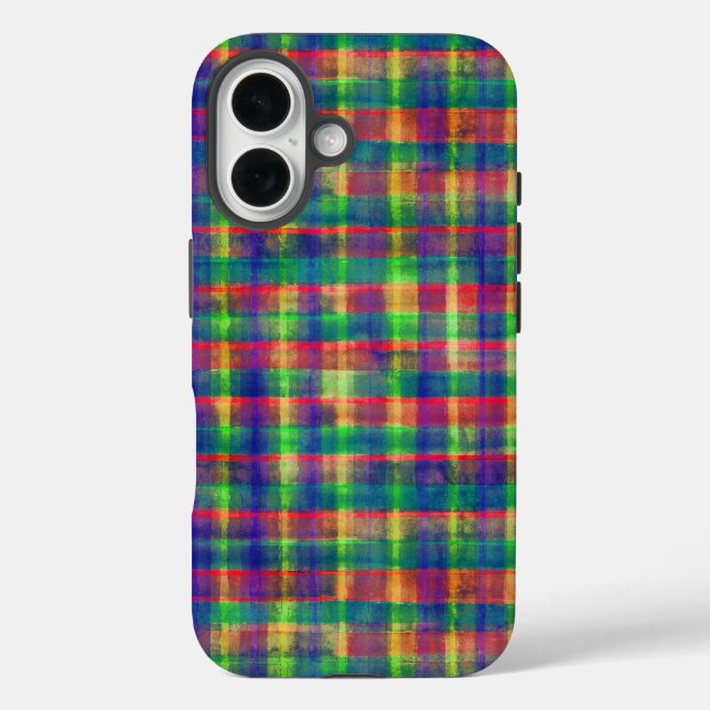Abstract Colourful Watercolor Plaid Pattern Case-Mate iPhone Case (Back)