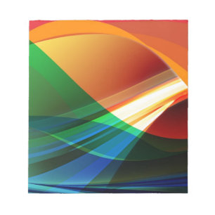 Abstract Colourful Waves Notepad