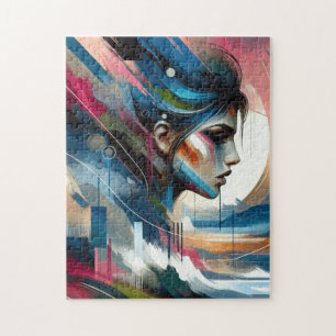 Abstract colourful woman's face  jigsaw puzzle