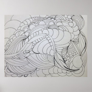 Abstract Colouring Page Poster