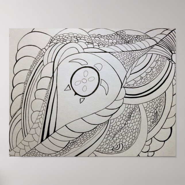 Abstract Colouring Page Poster (Front)
