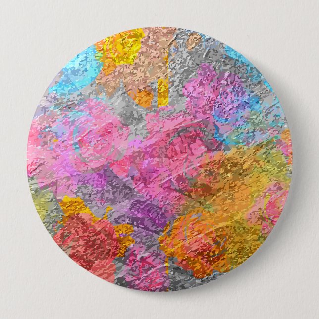 Abstract Colours 10 Cm Round Badge (Front)