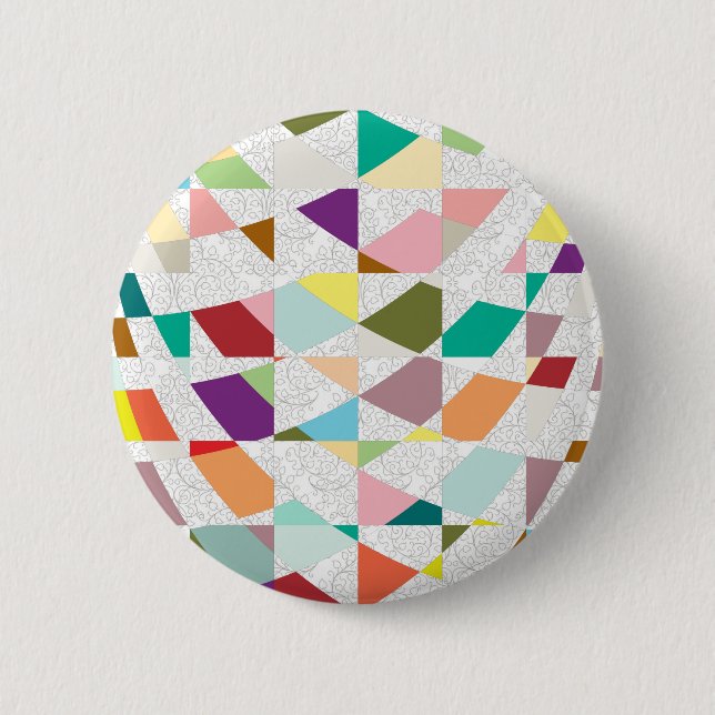 Abstract Colours Damask 6 Cm Round Badge (Front)
