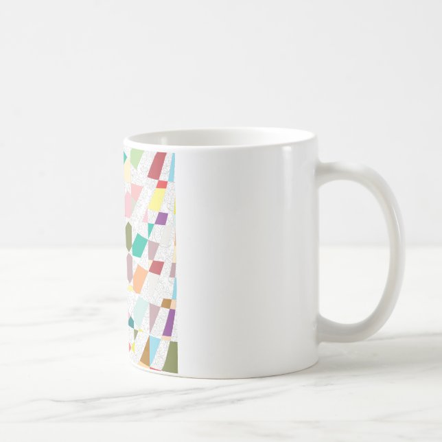Abstract Colours Damask Coffee Mug (Right)