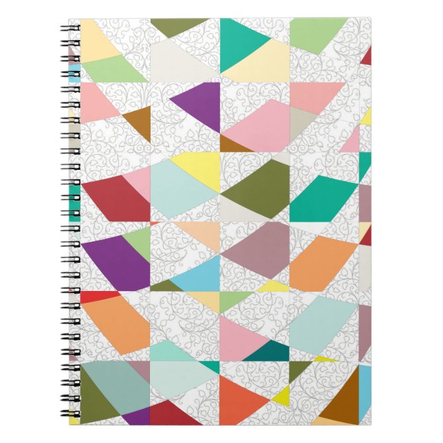 Abstract Colours Damask Notebook (Front)