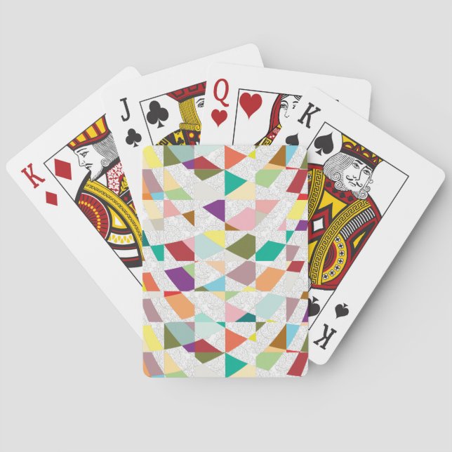Abstract Colours Damask Playing Cards (Back)