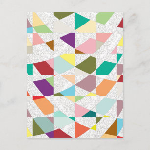 Abstract Colours Damask Postcard