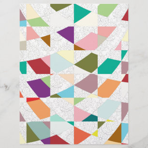 Abstract Colours Damask Scrapbook Paper