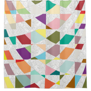 Abstract Colours Damask Shower Curtain