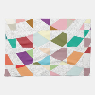 Abstract Colours Damask Tea Towel