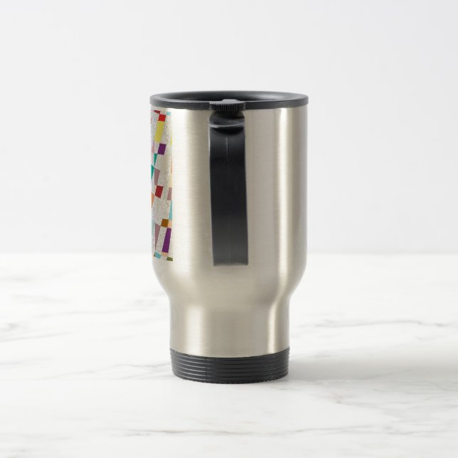 Abstract Colours Damask Travel Mug (Handle)