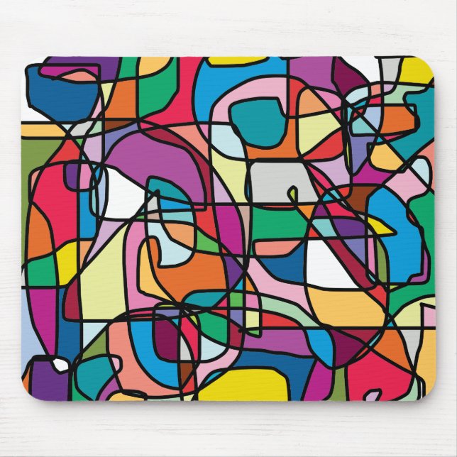 Abstract Colours Doodle Mousepad (Front)