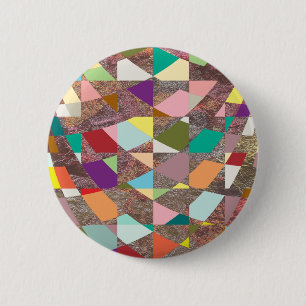 Abstract Colours Glitter 6 Cm Round Badge