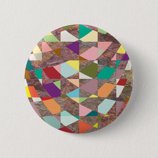 Abstract Colours Glitter 6 Cm Round Badge (Front)