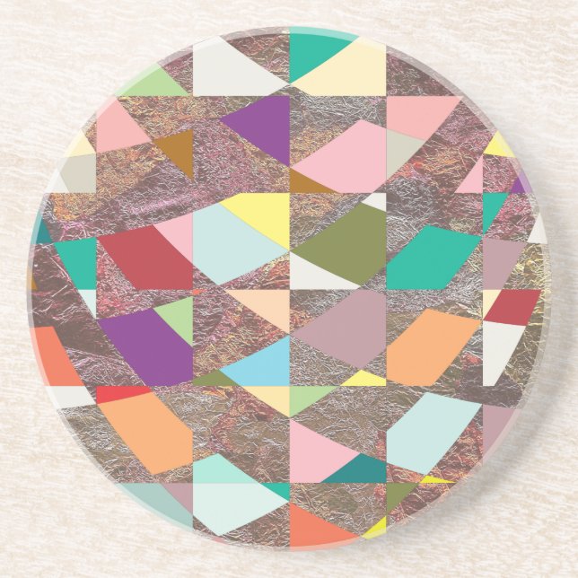 Abstract Colours Glitter Coaster (Front)