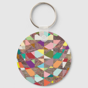 Abstract Colours Glitter Key Ring
