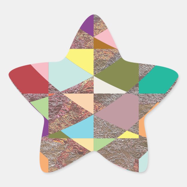 Abstract Colours Glitter Star Sticker (Front)