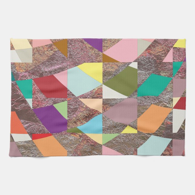 Abstract Colours Glitter Tea Towel (Horizontal)