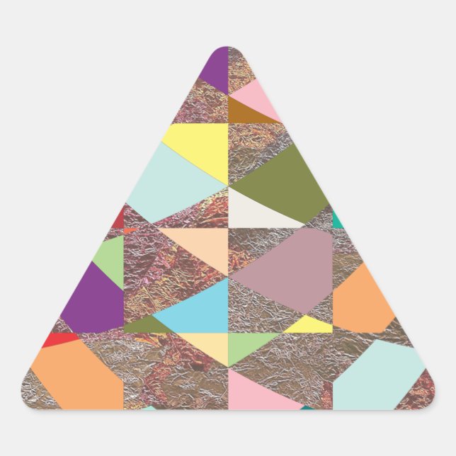 Abstract Colours Glitter Triangle Sticker (Front)