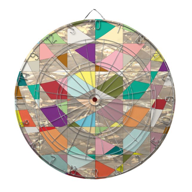 Abstract Colours Gold Dartboard (Front)