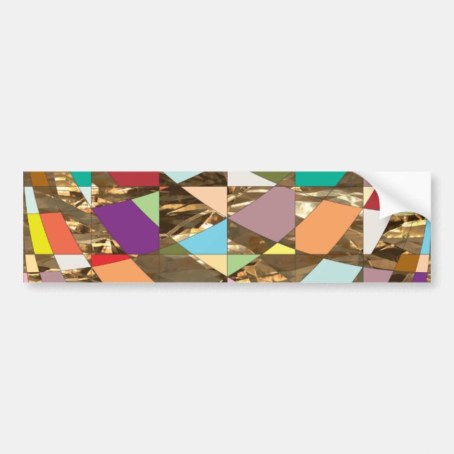 Abstract Colours Gold Foil Bumper Sticker (Front)