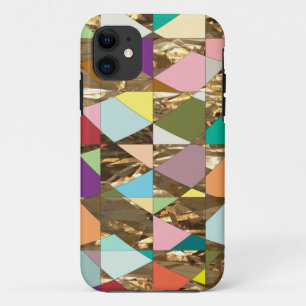 Abstract Colours Gold Foil iPhone 11 Case