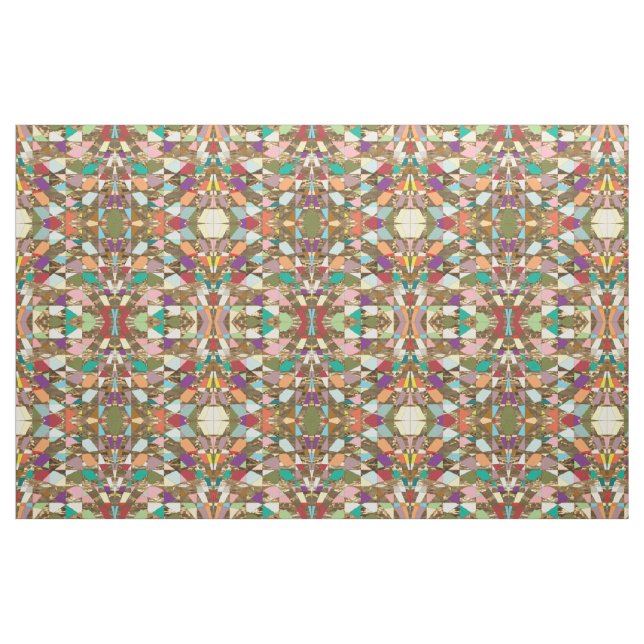 Abstract Colours Gold Foil Fabric (Fat Quarter)