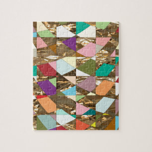 Abstract Colours Gold Foil Jigsaw Puzzle