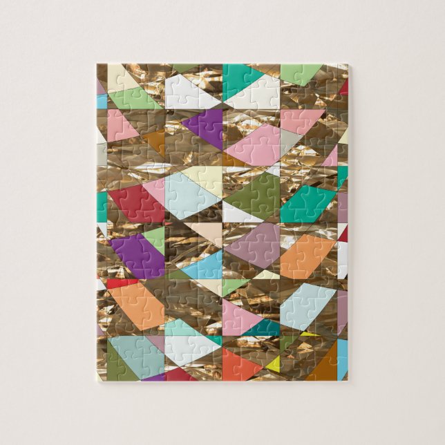 Abstract Colours Gold Foil Jigsaw Puzzle (Vertical)