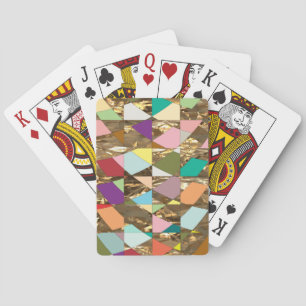 Abstract Colours Gold Foil Playing Cards