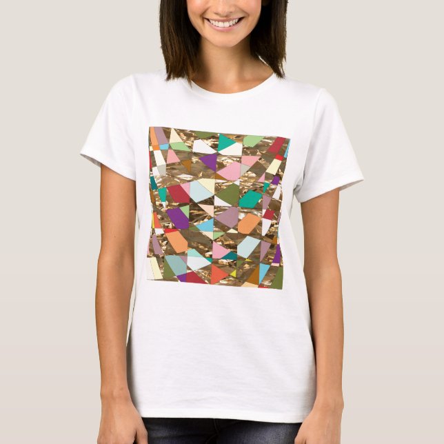 Abstract Colours Gold Foil T-Shirt (Front)