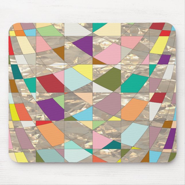 Abstract Colours Gold Mouse Mat (Front)