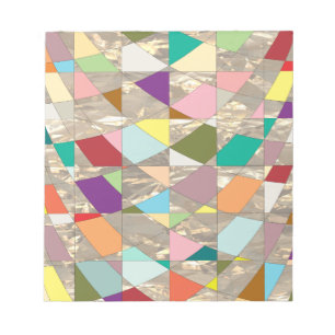 Abstract Colours Gold Scrapbook Paper Notepad