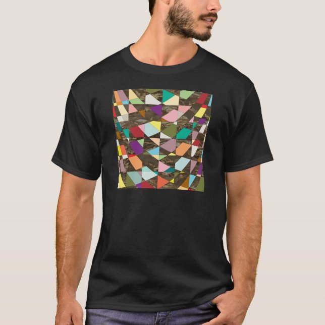 Abstract Colours Gold T-Shirt (Front)