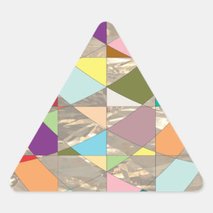 Abstract Colours Gold Triangle Sticker