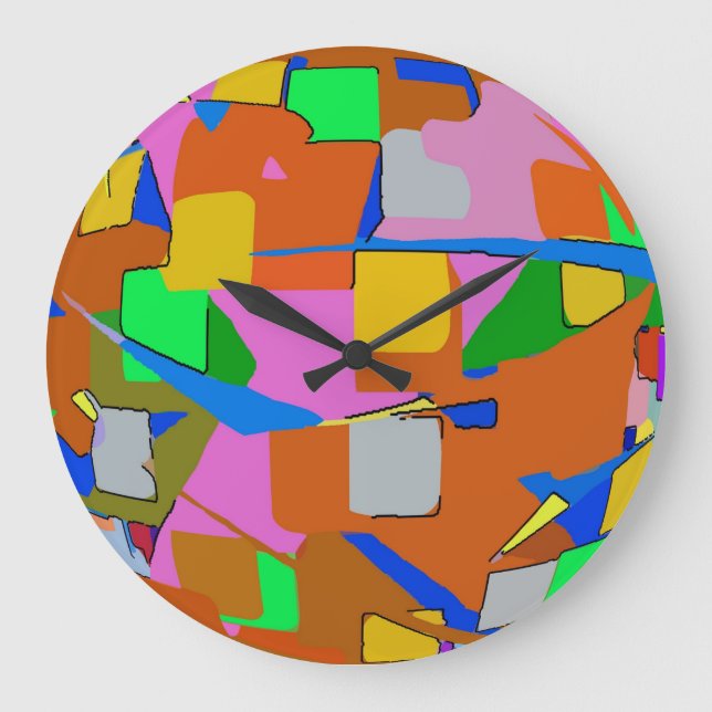 Abstract Colours Large Clock (Front)