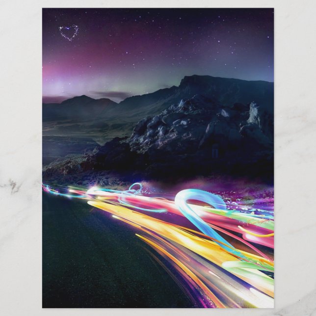 Abstract Colours Northern Lights Road (Front)