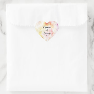 Abstract Colours of Spring Wedding Mailing Heart Sticker