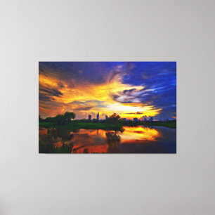 Abstract Colours Painting   Saigon Sunset Canvas P